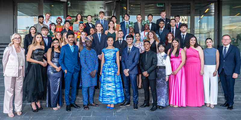 A group photo of the finalists for the 2024 Stockholm Junior Water Prize