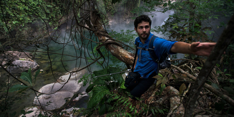 Andrés Ruzo at the Boiling River