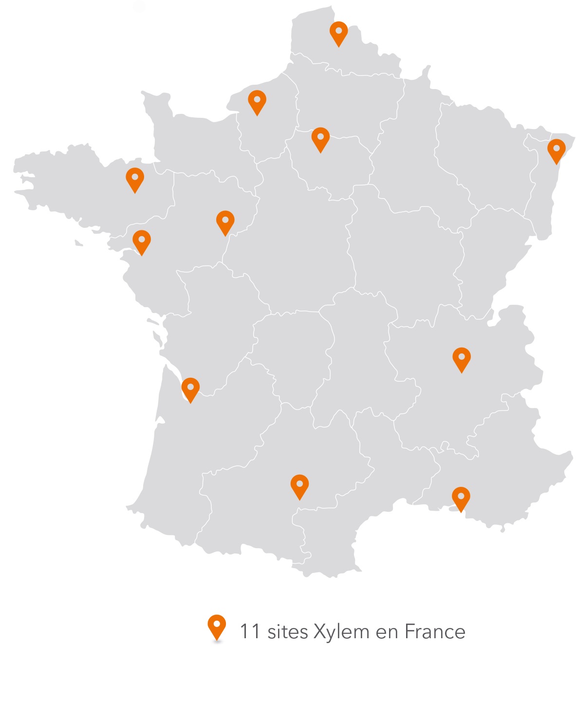 11 sites Xylem en France