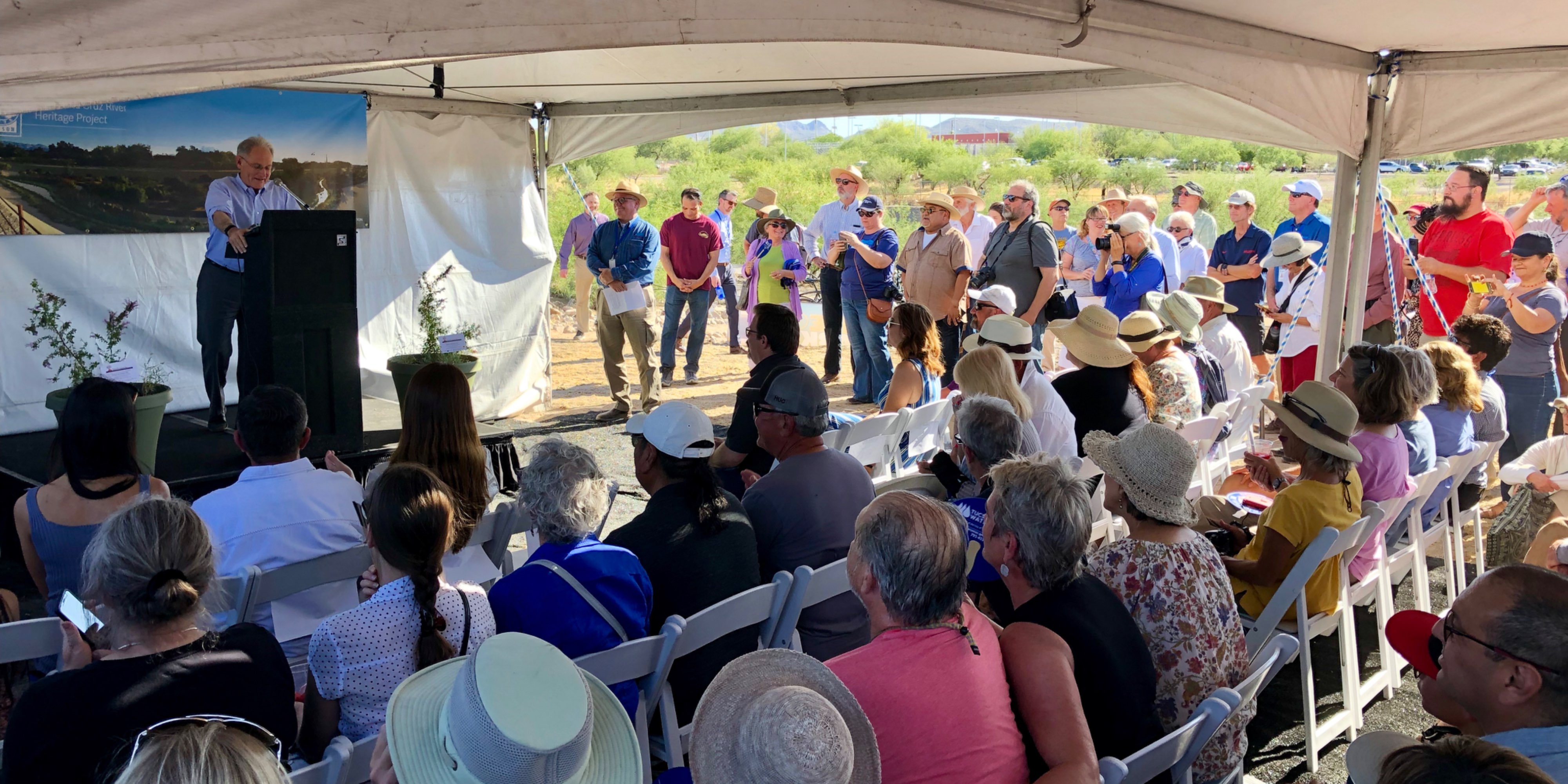 Tucson Water representative speaking at a community event